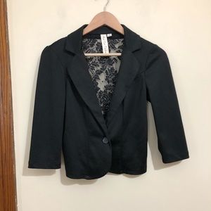 Next Era Couture Single Button Lace Back Blazer